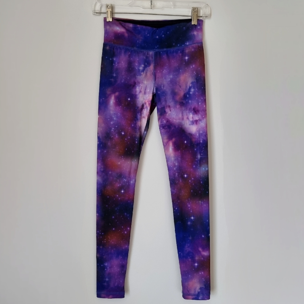 Bongo Purple Galaxy Yoga Pants - Size Small - Dri-Fit